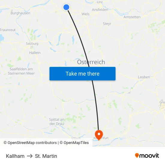 Kallham to St. Martin map