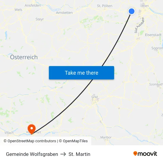 Gemeinde Wolfsgraben to St. Martin map
