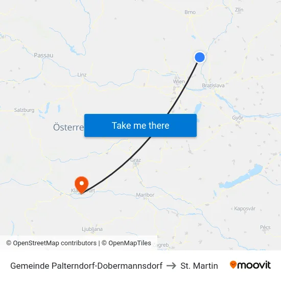 Gemeinde Palterndorf-Dobermannsdorf to St. Martin map