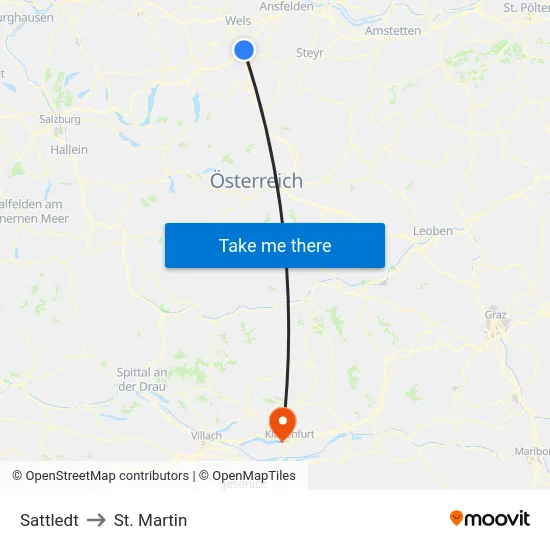 Sattledt to St. Martin map