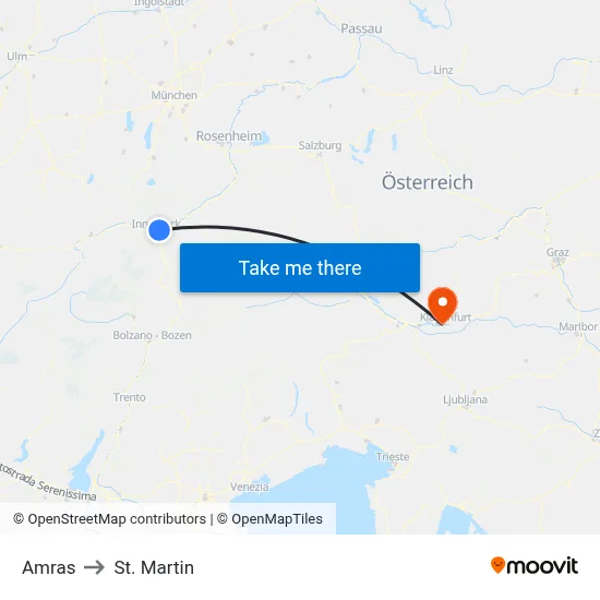 Amras to St. Martin map