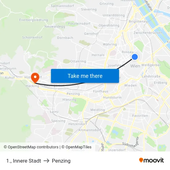 1., Innere Stadt to Penzing map