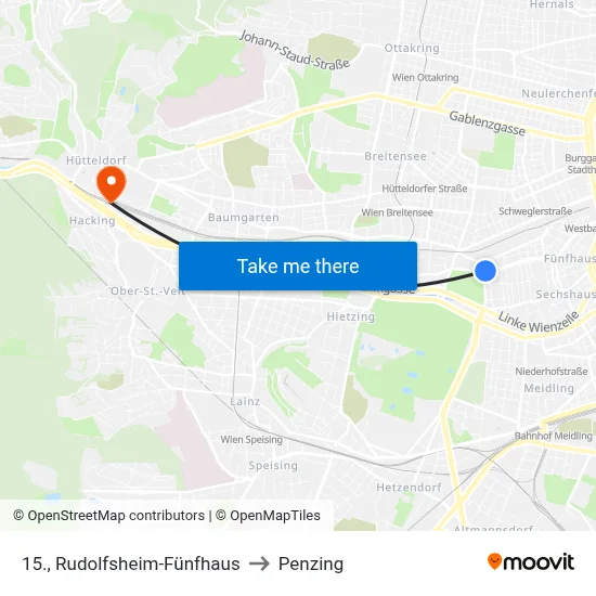 15., Rudolfsheim-Fünfhaus to Penzing map