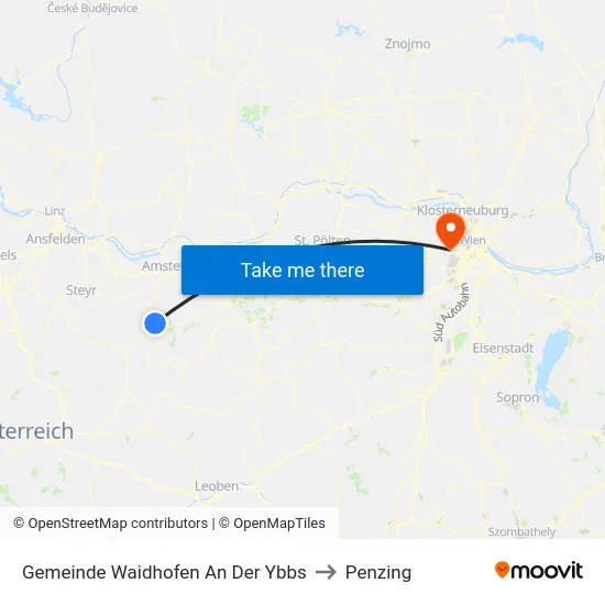 Gemeinde Waidhofen An Der Ybbs to Penzing map