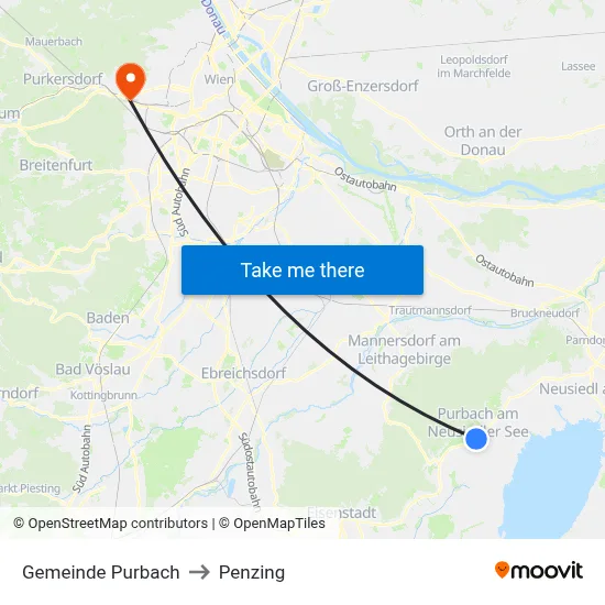 Gemeinde Purbach to Penzing map