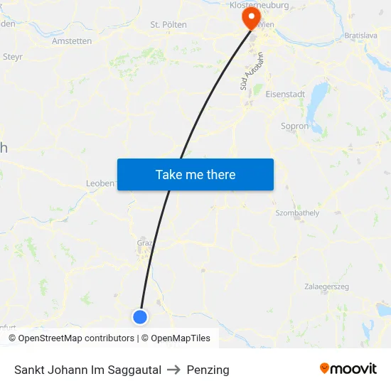Sankt Johann Im Saggautal to Penzing map
