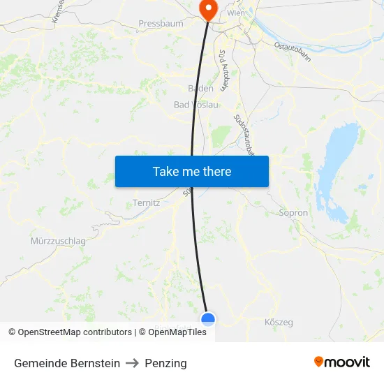 Gemeinde Bernstein to Penzing map