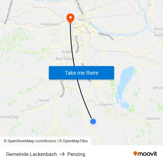Gemeinde Lackenbach to Penzing map