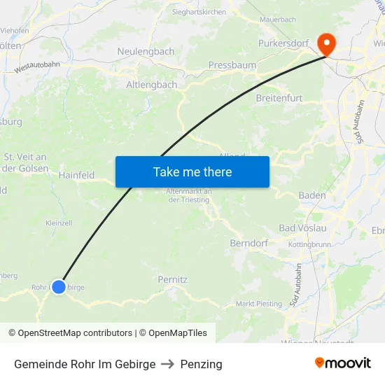 Gemeinde Rohr Im Gebirge to Penzing map