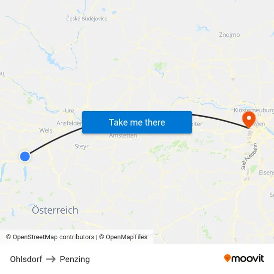 Ohlsdorf to Penzing map