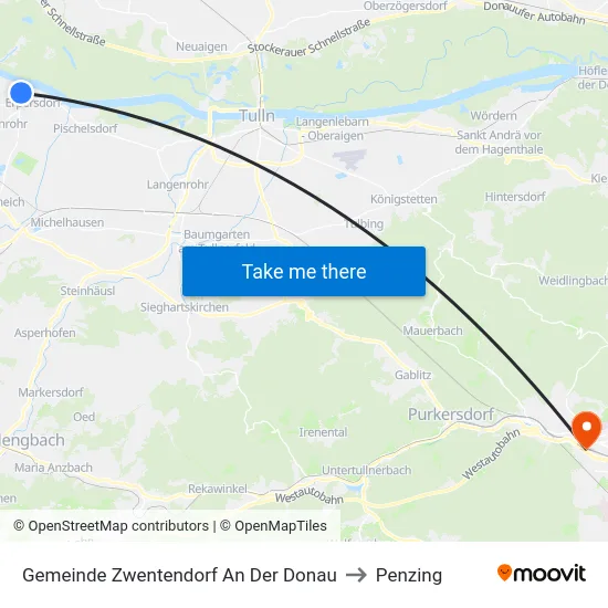 Gemeinde Zwentendorf An Der Donau to Penzing map