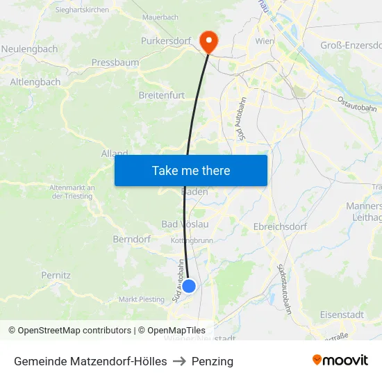 Gemeinde Matzendorf-Hölles to Penzing map