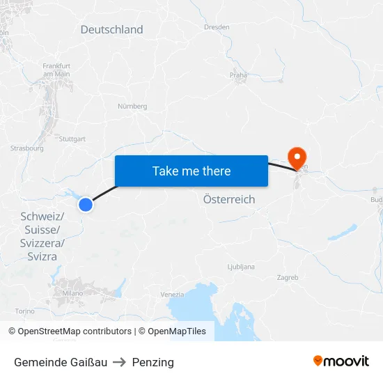 Gemeinde Gaißau to Penzing map