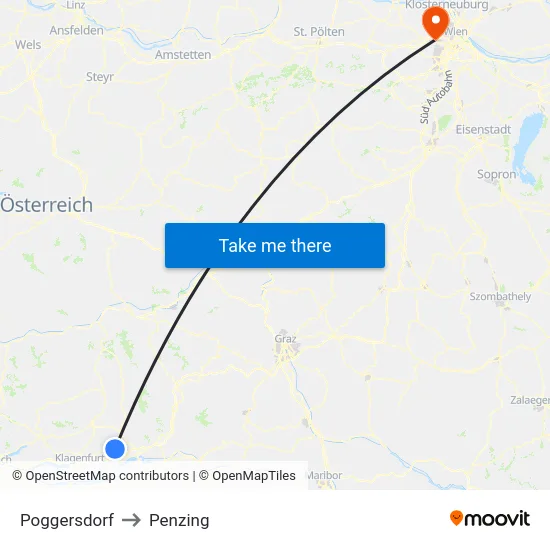 Poggersdorf to Penzing map