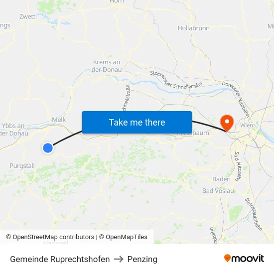 Gemeinde Ruprechtshofen to Penzing map
