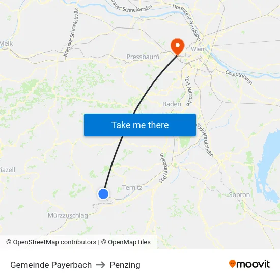 Gemeinde Payerbach to Penzing map