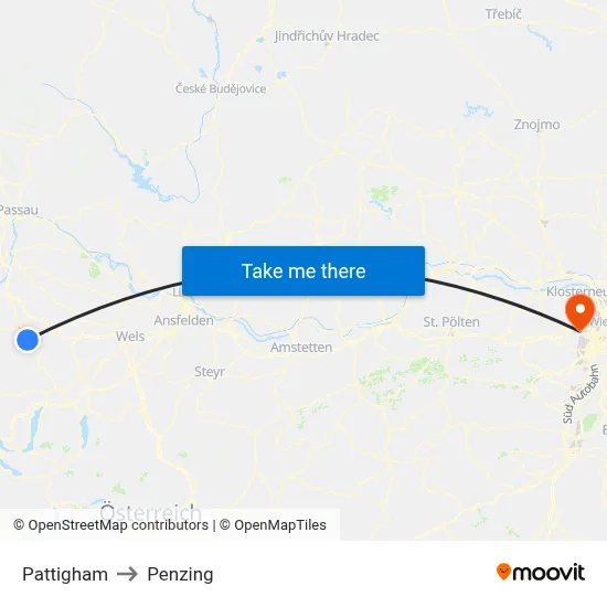Pattigham to Penzing map