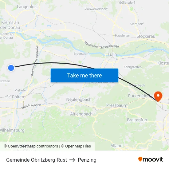 Gemeinde Obritzberg-Rust to Penzing map