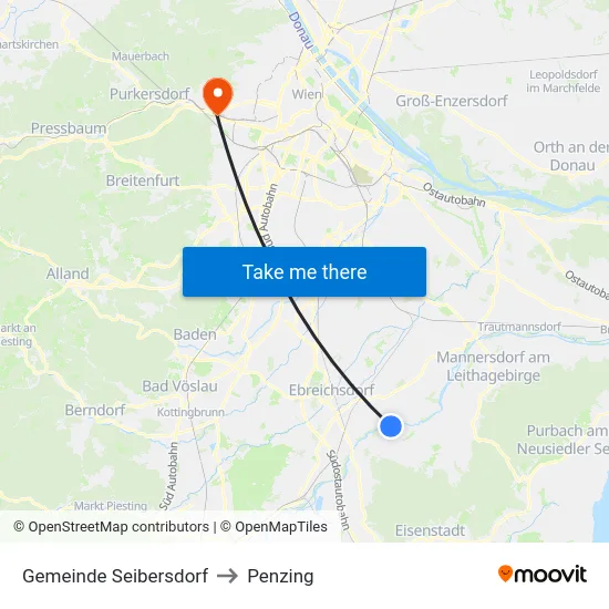 Gemeinde Seibersdorf to Penzing map