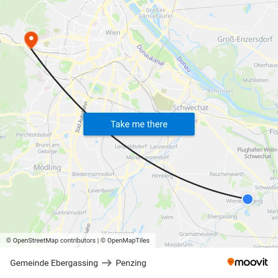 Gemeinde Ebergassing to Penzing map
