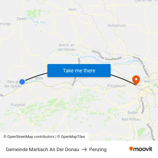 Gemeinde Marbach An Der Donau to Penzing map