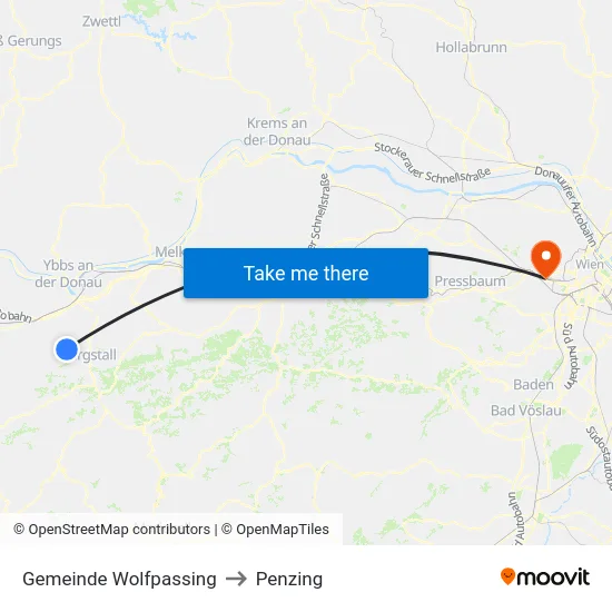 Gemeinde Wolfpassing to Penzing map
