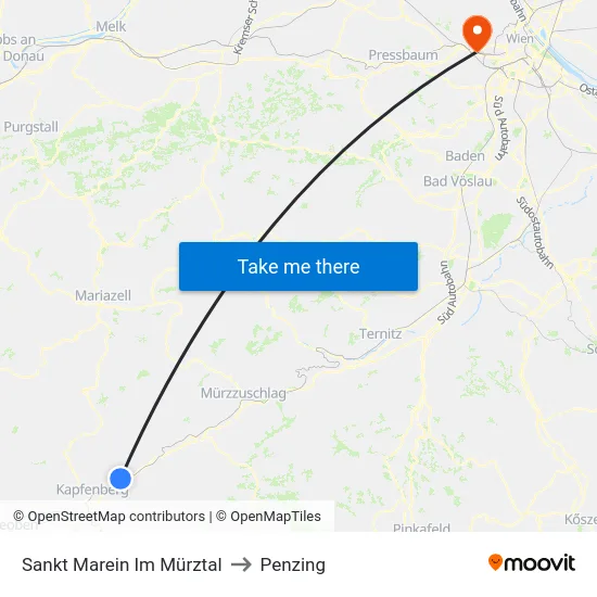 Sankt Marein Im Mürztal to Penzing map
