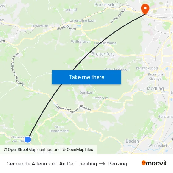 Gemeinde Altenmarkt An Der Triesting to Penzing map