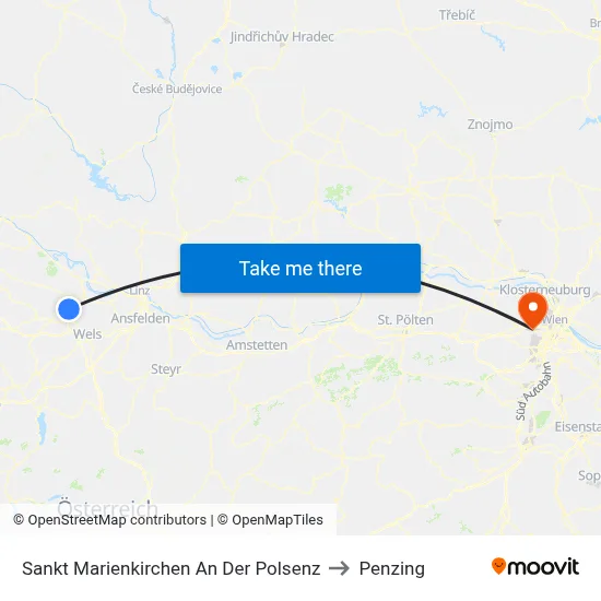 Sankt Marienkirchen An Der Polsenz to Penzing map