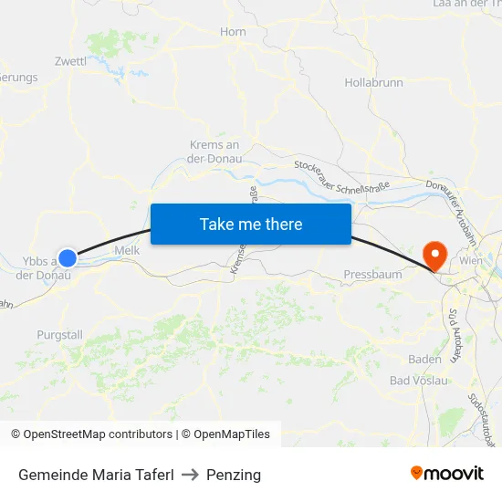 Gemeinde Maria Taferl to Penzing map