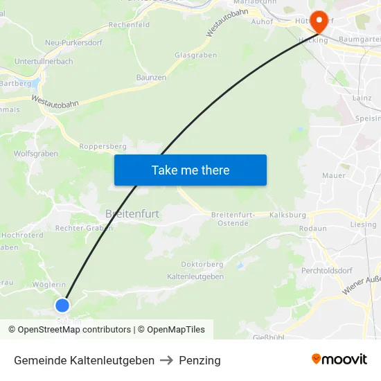 Gemeinde Kaltenleutgeben to Penzing map