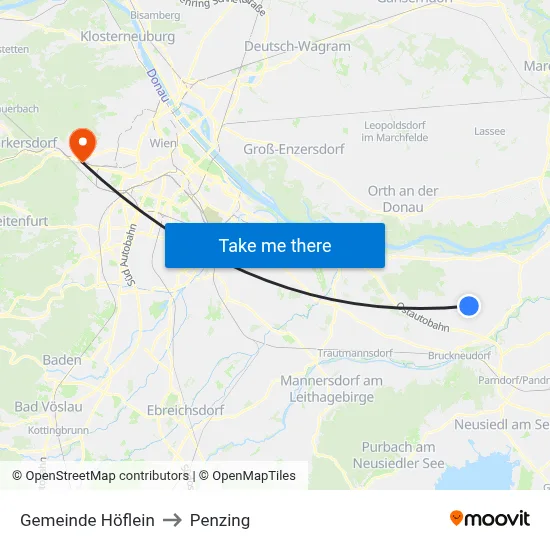 Gemeinde Höflein to Penzing map