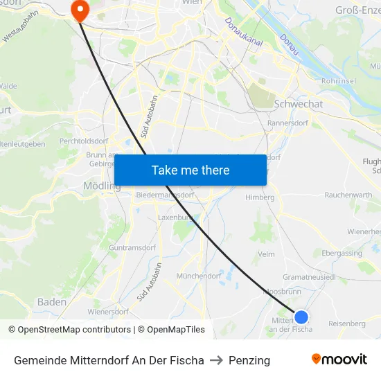 Gemeinde Mitterndorf An Der Fischa to Penzing map