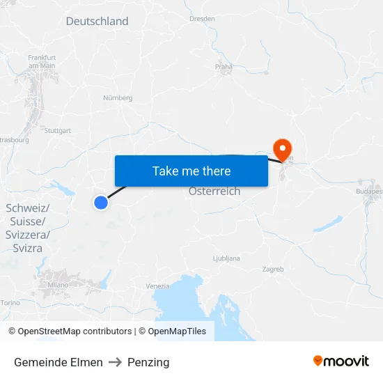 Gemeinde Elmen to Penzing map