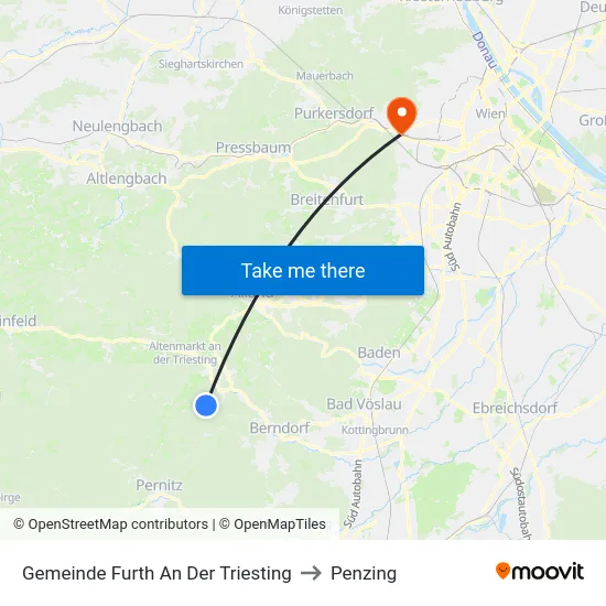 Gemeinde Furth An Der Triesting to Penzing map