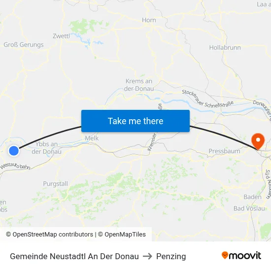Gemeinde Neustadtl An Der Donau to Penzing map