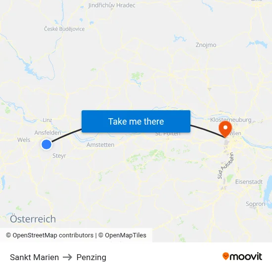 Sankt Marien to Penzing map
