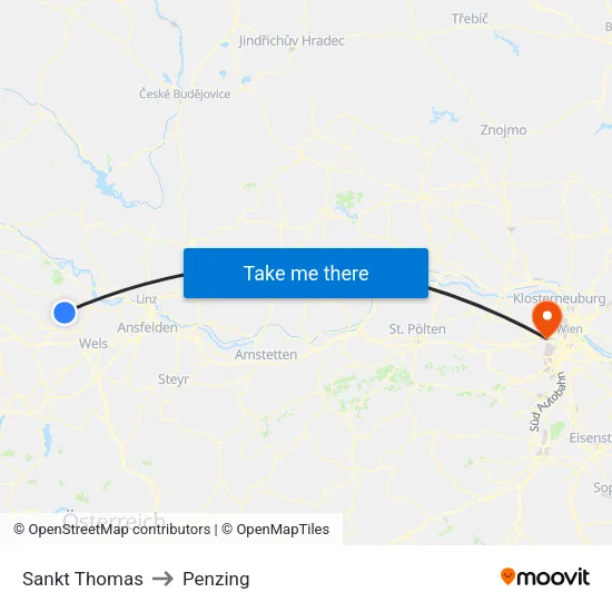 Sankt Thomas to Penzing map