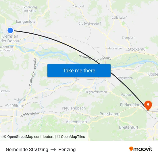Gemeinde Stratzing to Penzing map