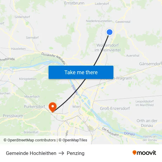 Gemeinde Hochleithen to Penzing map