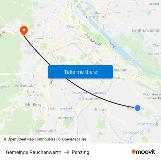 Gemeinde Rauchenwarth to Penzing map