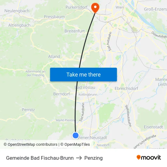 Gemeinde Bad Fischau-Brunn to Penzing map