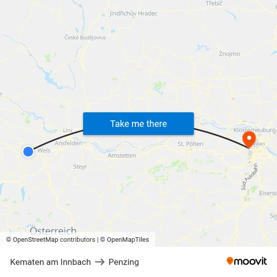 Kematen am Innbach to Penzing map