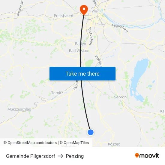 Gemeinde Pilgersdorf to Penzing map