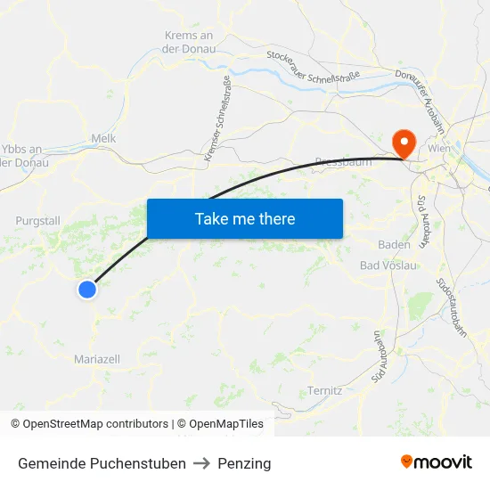 Gemeinde Puchenstuben to Penzing map