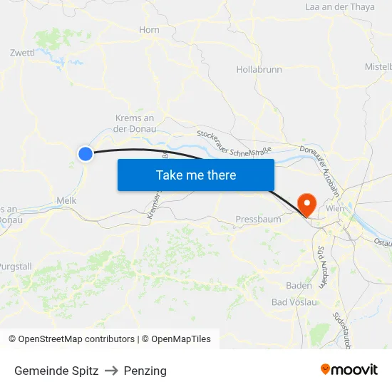 Gemeinde Spitz to Penzing map