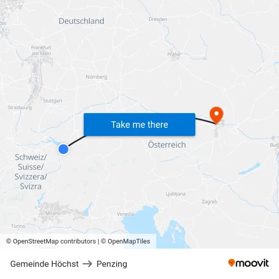 Gemeinde Höchst to Penzing map