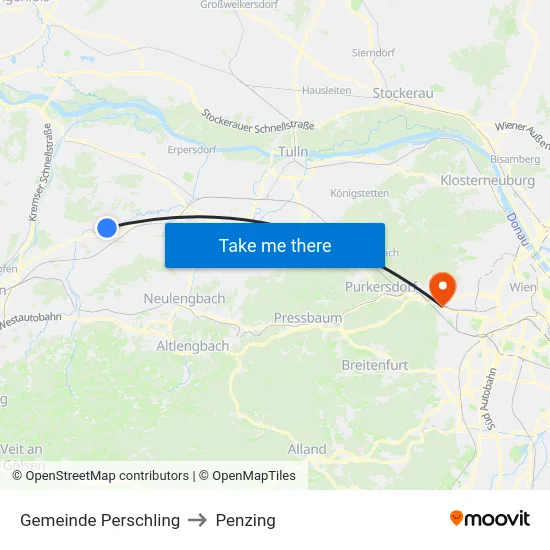 Gemeinde Perschling to Penzing map