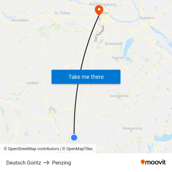 Deutsch Goritz to Penzing map