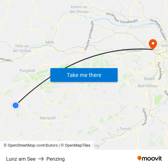 Lunz am See to Penzing map